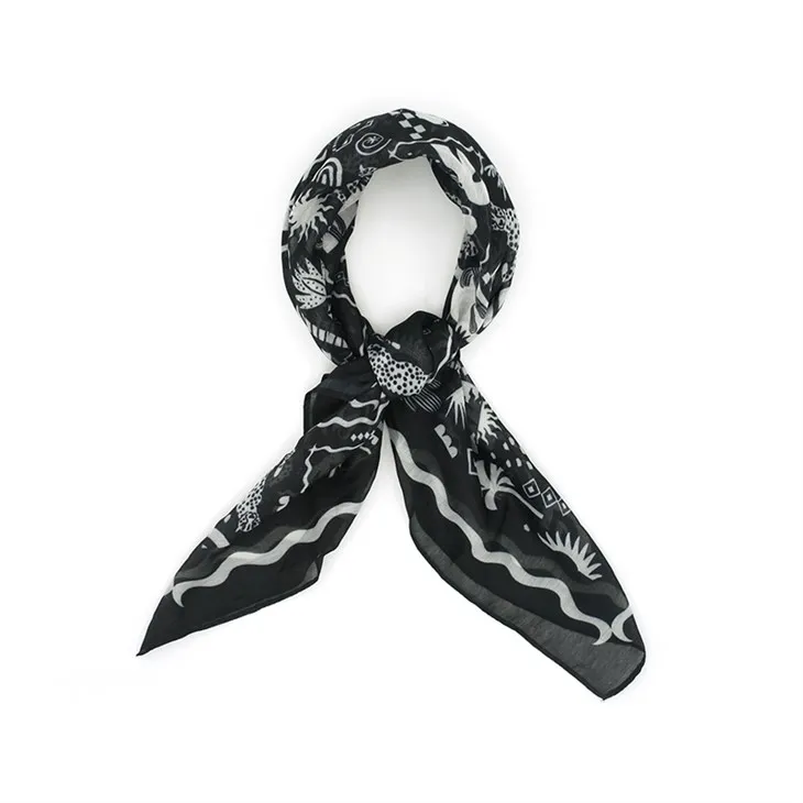 Black Graphic Print Bandana S051