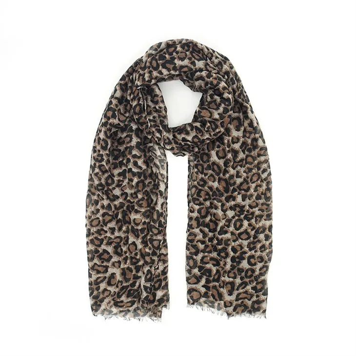 Leopard polyskjerf for kvinner