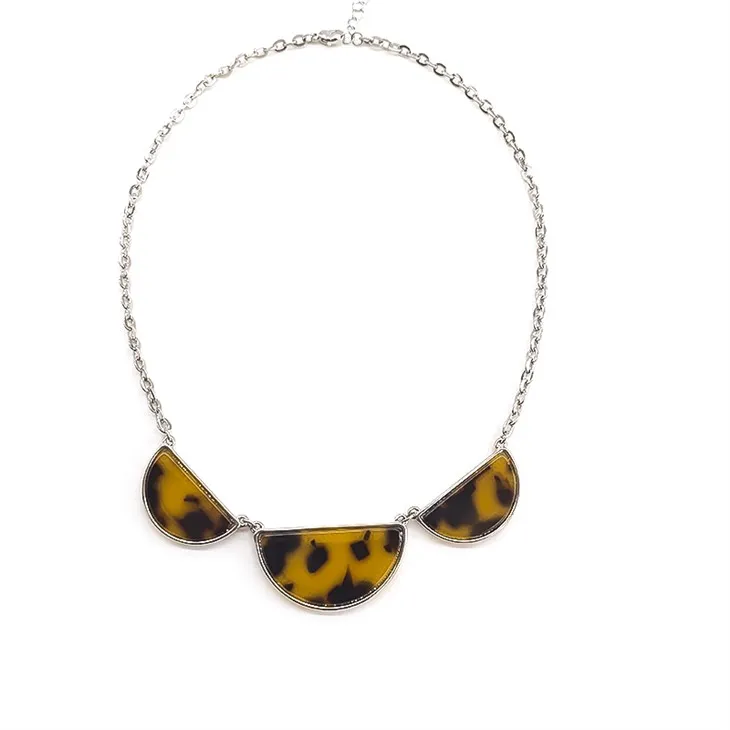 Leopard Print Charm Chain Halskjede
