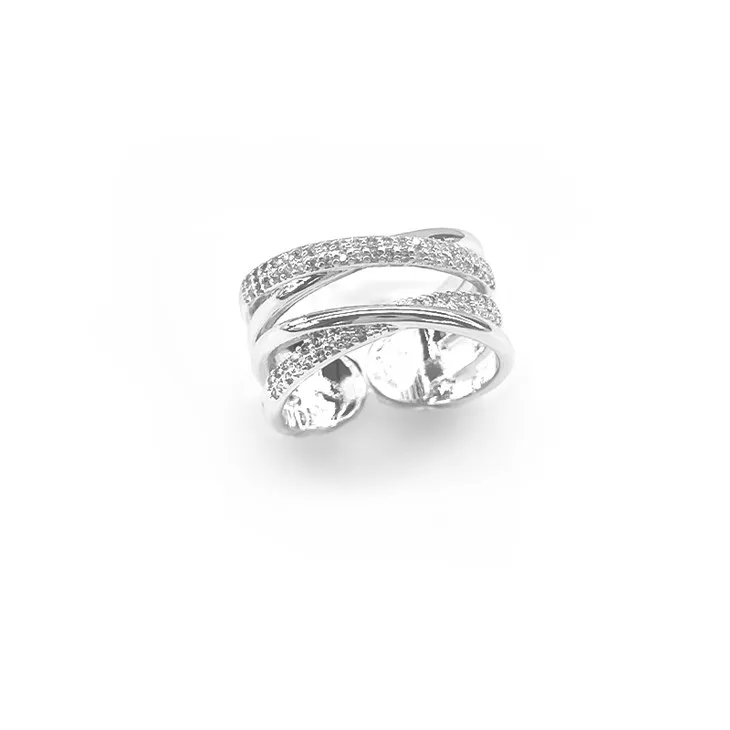 Sølvspiral børstede ringer